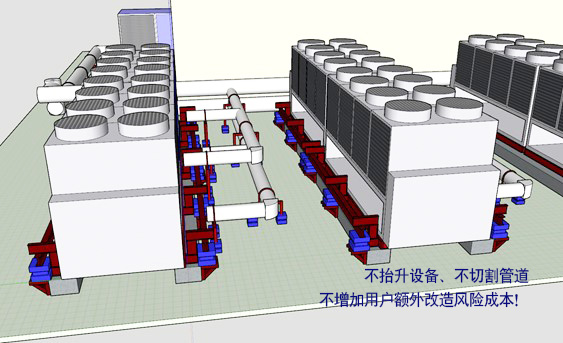 屋頂空調(diào)機組震動噪聲大，不切管道不抬設(shè)備方案這樣做！